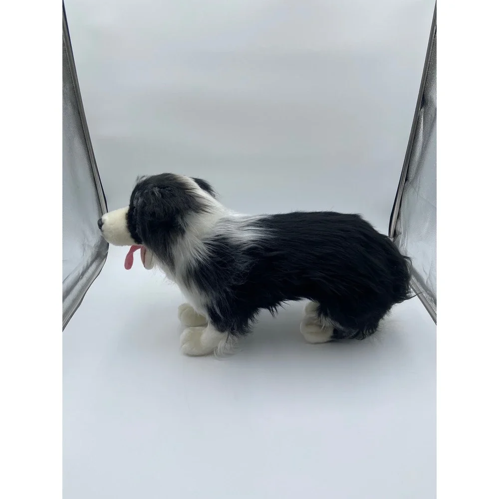 Cuddle Clones Plush Border Collie Dog Black White Realistic Standing 21 Inch